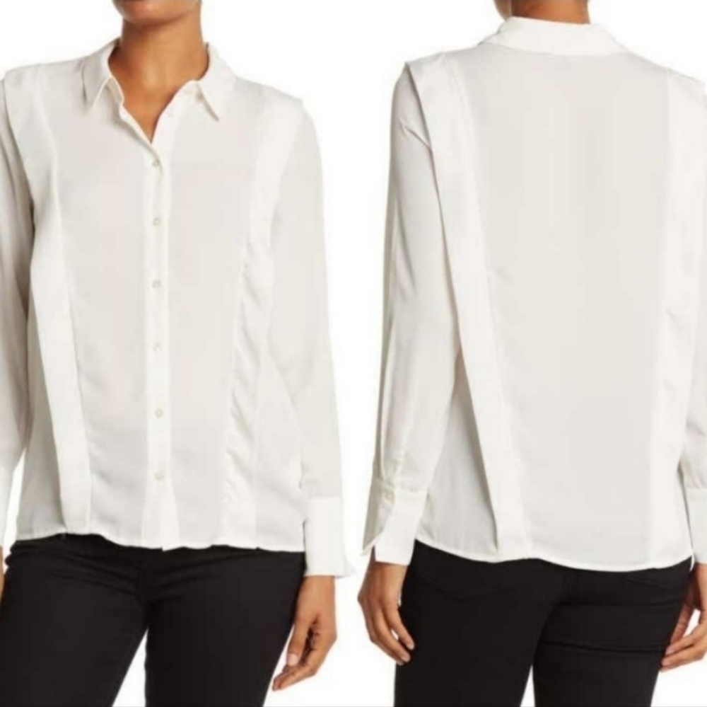 Laundry by Shelli Segal Sheer Black Button-up Shirt Women's Size Small New - Picture 15 of 15
